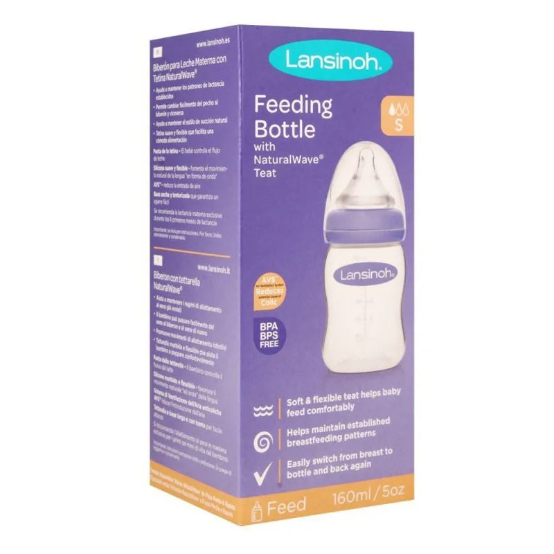 lansinoh feeding bottle with natural wave slow flow teat, 160ml, bt75820ct0620 image2