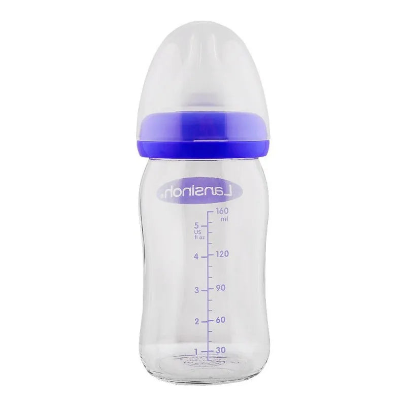 lansinoh glass feeding bottle with natural wave teat, bt77240oct0321, 160ml image2