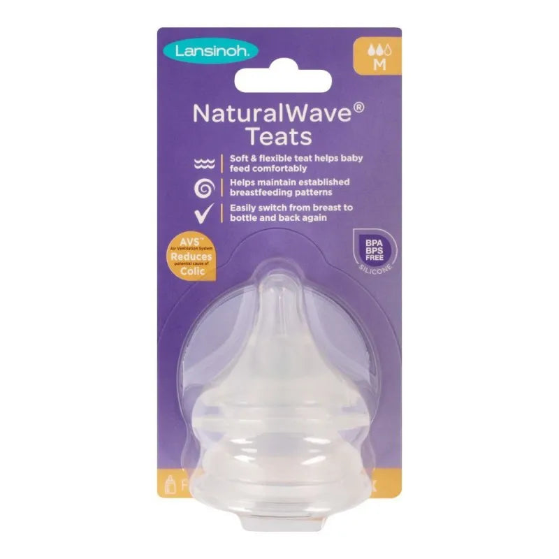 lansinoh natural wave medium flow silicone teats, 2 pack, np75910bc0620 image2