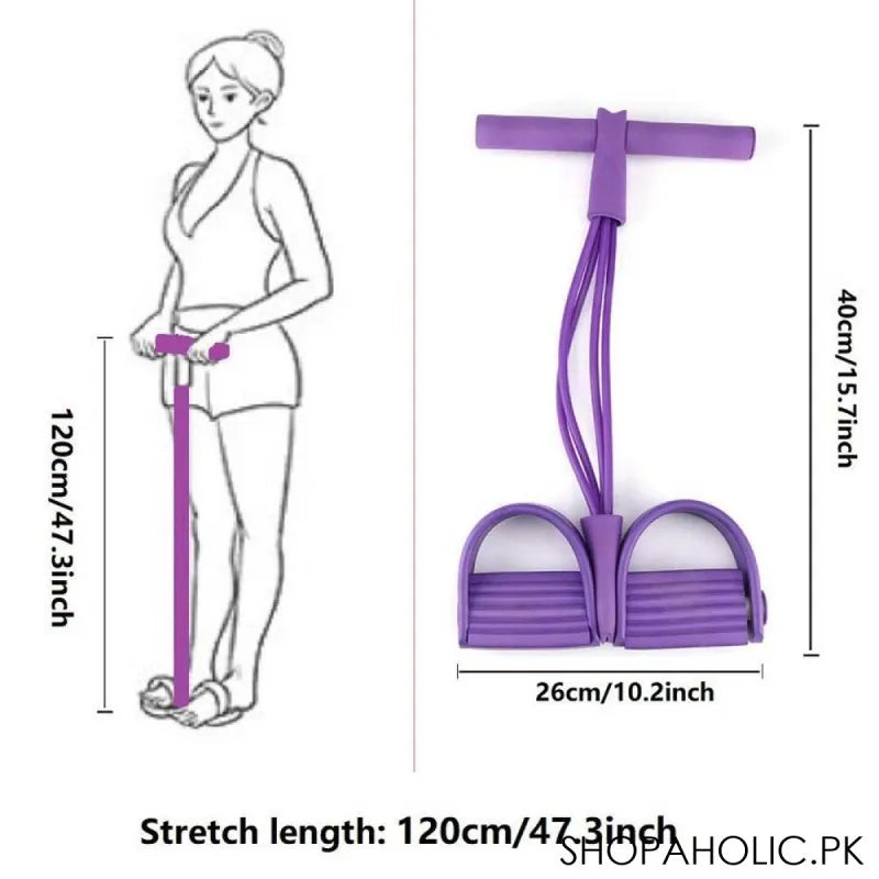 latex pedal puller rope ab exerciser for tummy trimmer image2