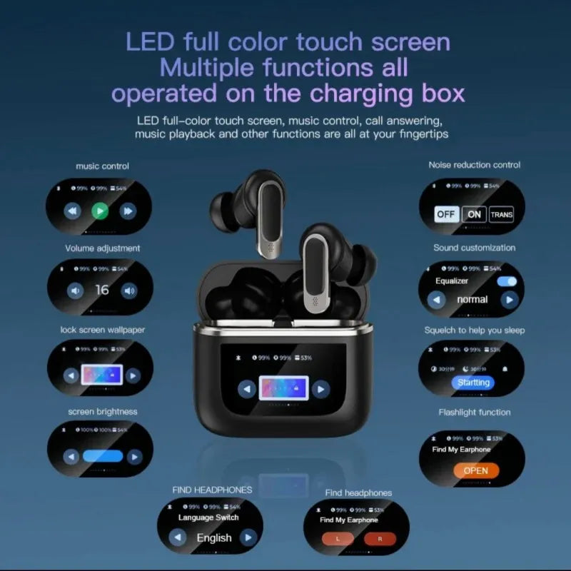 lcd touch screen noise reduction earbuds image2