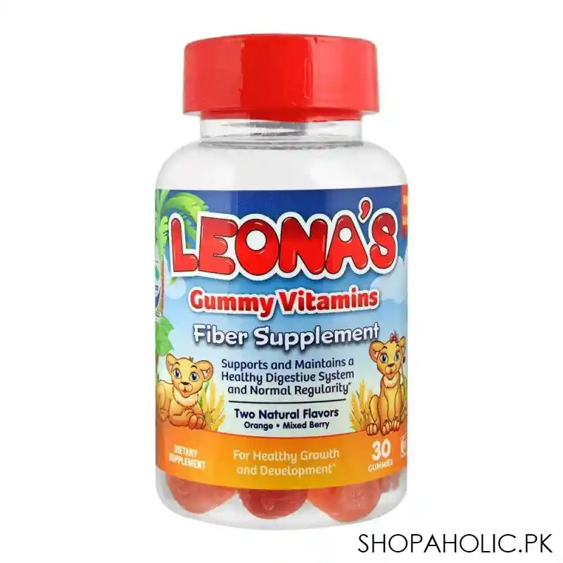 leona's fiber supplement, dietary supplement, 30 gummy vitamins main image