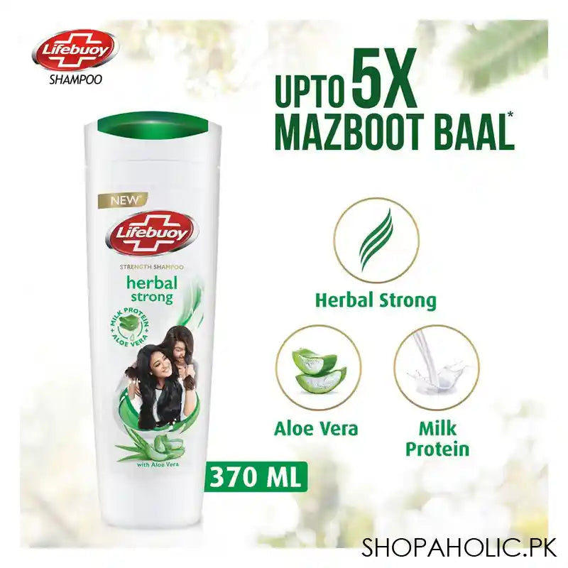 Lifebuoy Herbal Strong Milk Protein + Aloe Vera Strength Shampoo, 370ml - Image 7