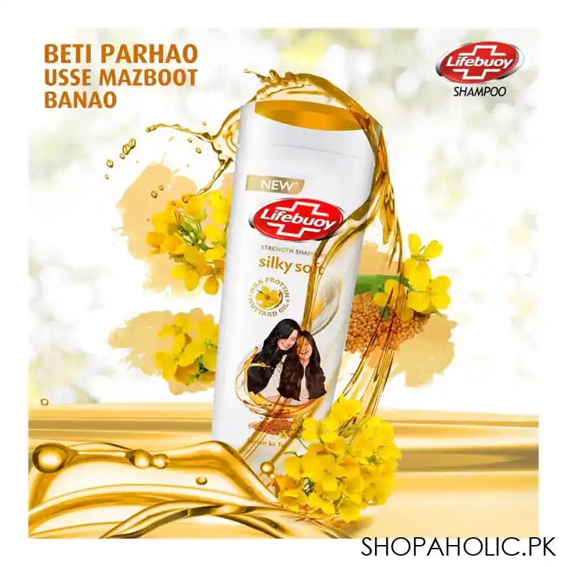 Lifebuoy Silky Soft Milk Protein + Mustard Oil Strength Shampoo, 370ml - Image 3