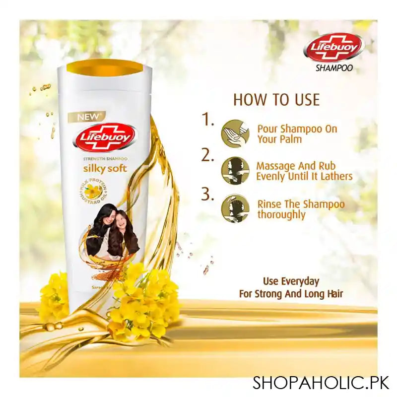 Lifebuoy Silky Soft Milk Protein + Mustard Oil Strength Shampoo, 370ml - Image 4