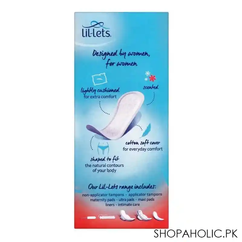 lil lets smart fit thick liner scented cushioned panty liners, 20 pack image2