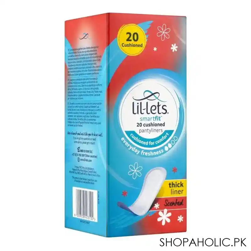 lil lets smart fit thick liner scented cushioned panty liners, 20 pack main image