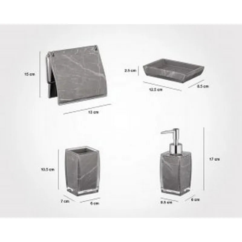 limon 6 pcs classic marble design bathroom set product code: 2023 image2