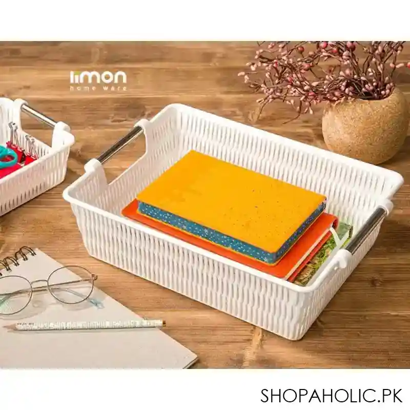 limon bamboo basket with steel handle medium size product code: 1384 main image