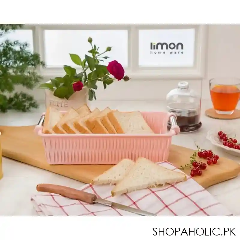 limon bamboo basket with steel handle small size product code: 1386 main image