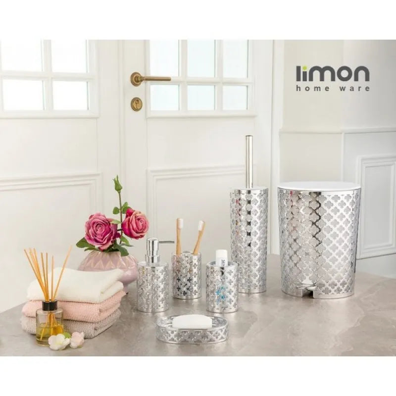 limon flower design 6 pcs bathroom set product code: 1762 image5