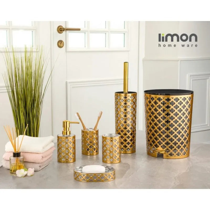 limon flower design 6 pcs bathroom set product code: 1762 main image