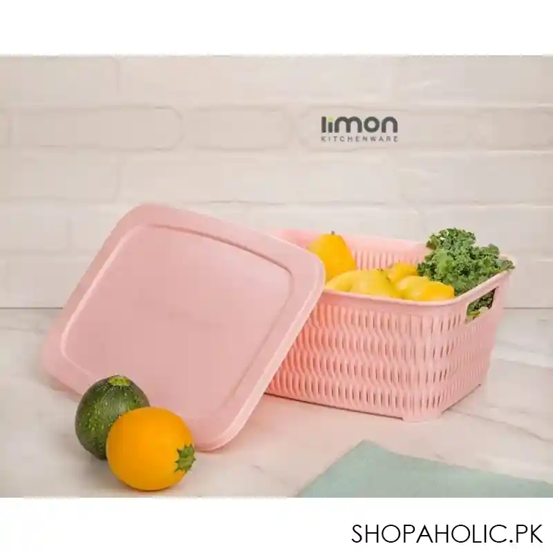 limon rectangle bamboo basket with lid product code: 1688 main image