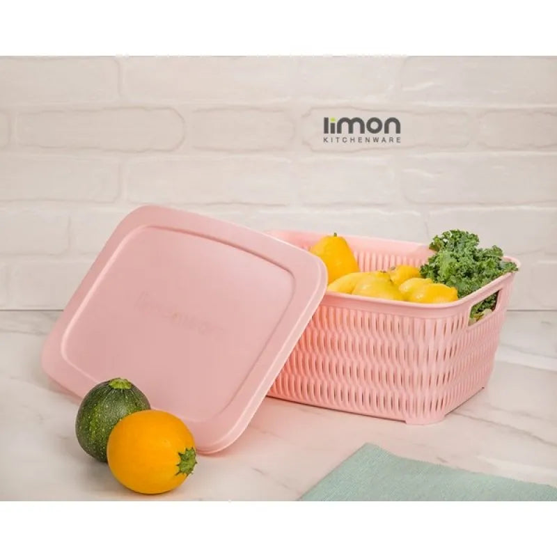 limon rectangle bamboo basket with lid product code: 1688 main image