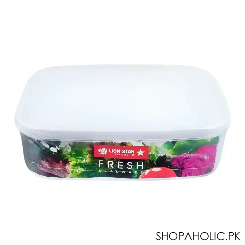 Lion Star Fresh Seal Ware Food Container, Transparent, 8x5.5x2 Inches, 1336ml, SW-27 - Main Image