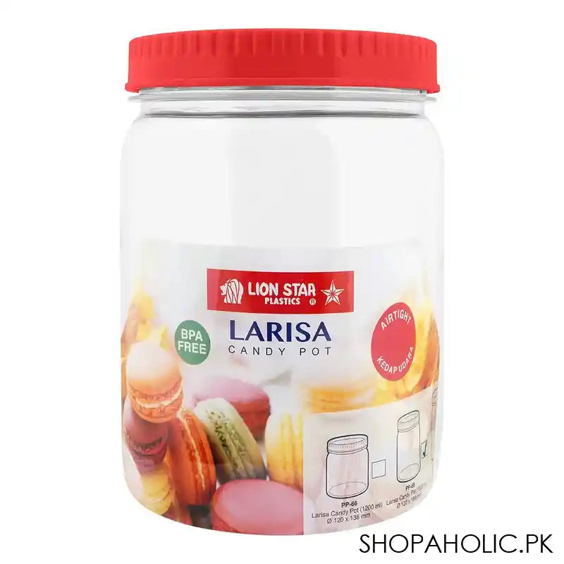 Lion Star Larisa Candy Pot 1500ml, Red PP-68 - Main Image