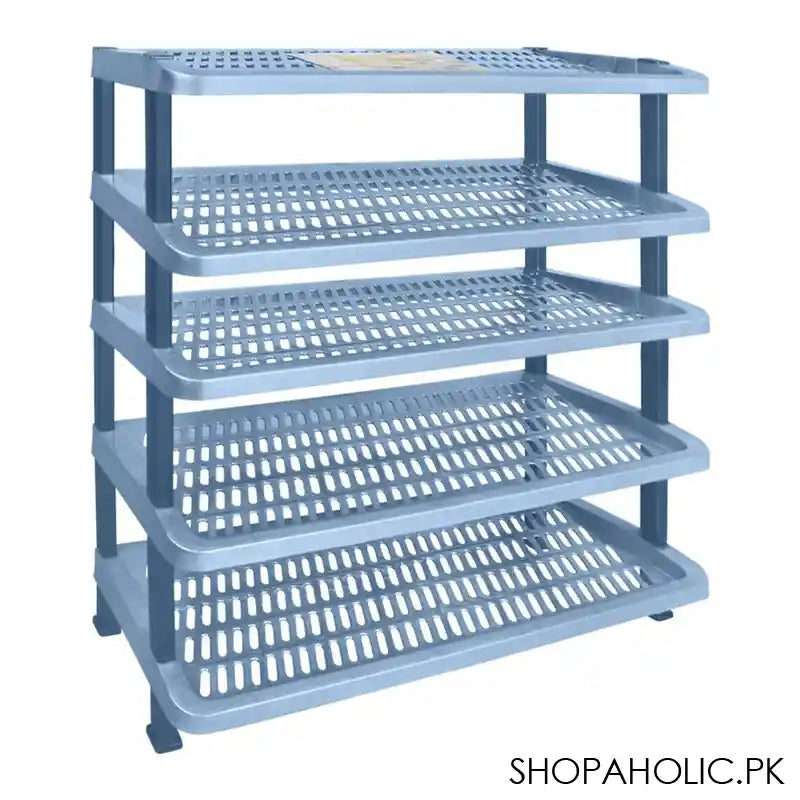 Lion Star Maxi Shoes Rack, 5 Stacks, Blue, A-55 - Main Image