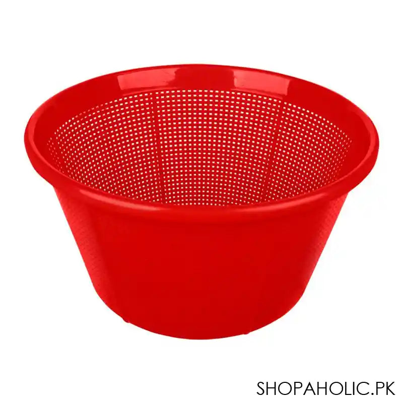 Lion Star Plastic Round Basket, 9.6in (H) x 6.3in (W) x 5.1in (D), Red, BW-3 - Main Image