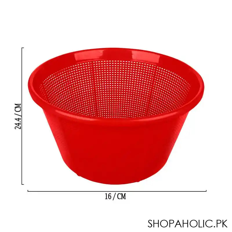 Lion Star Plastic Round Basket, 9.6in (H) x 6.3in (W) x 5.1in (D), Red, BW-3 - Image 2