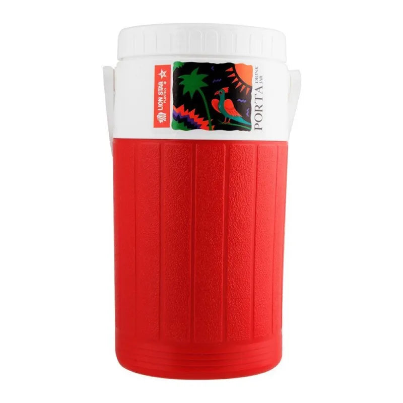 lion star porta drink jar thermos, red, 2 liters, d 24 main image