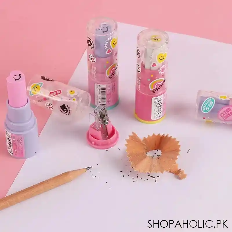 lipstick pencil eraser sharpener cute writing drawing rubber erasers stationery gifts school supplies image2