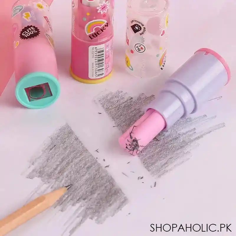 lipstick pencil eraser sharpener cute writing drawing rubber erasers stationery gifts school supplies image3