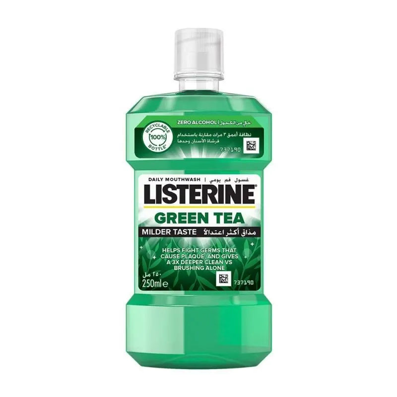 listerine green tea mouthwash, 250ml main image