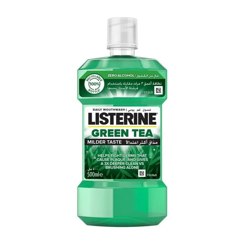 listerine green tea mouthwash, 500ml main image