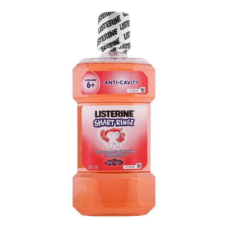 listerine smart rinse anti cavity kids 6+ mouth wash, 500ml, thai main image