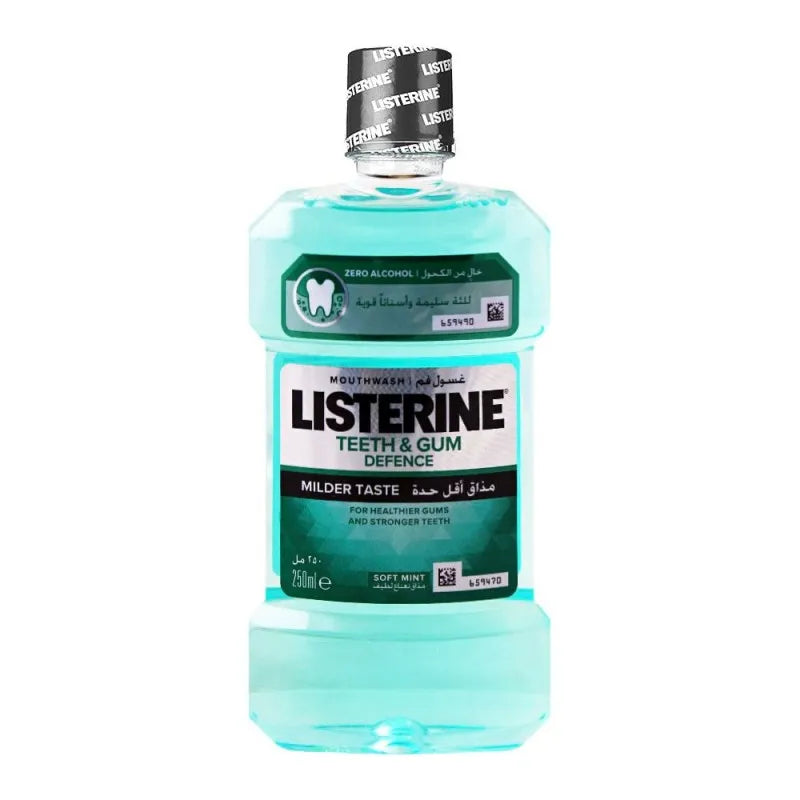 listerine teeth & gum defence soft mint mouthwash, 250ml image2