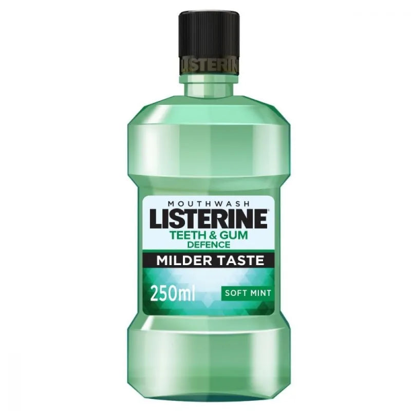 listerine teeth & gum defence soft mint mouthwash, 250ml main image