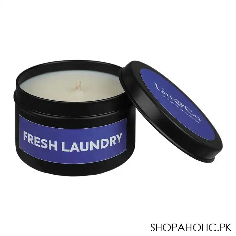 Litt & Co Fresh Laundry Fragranced Candle, Cotton Wick Candle, Burn Time 25 Hours - Main Image