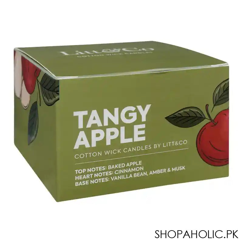 Litt & Co Tangy Apple Fragranced Candle, Cotton Wick Candle, Burn Time 25 Hours - Image 3