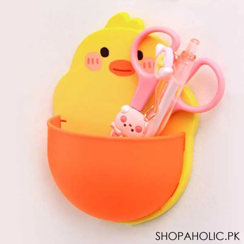 little duck wall storage box for mobile phone plug, toothpaste & toothbrush holder image5