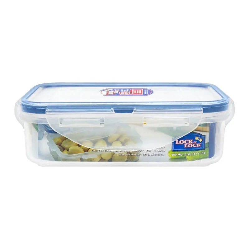 lock & lock air tight rectangular short food container, 360ml, llhpl810 image2