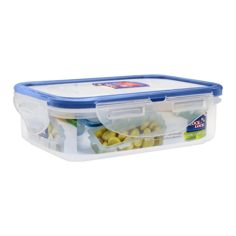 lock & lock air tight rectangular short food container, 360ml, llhpl810 main image