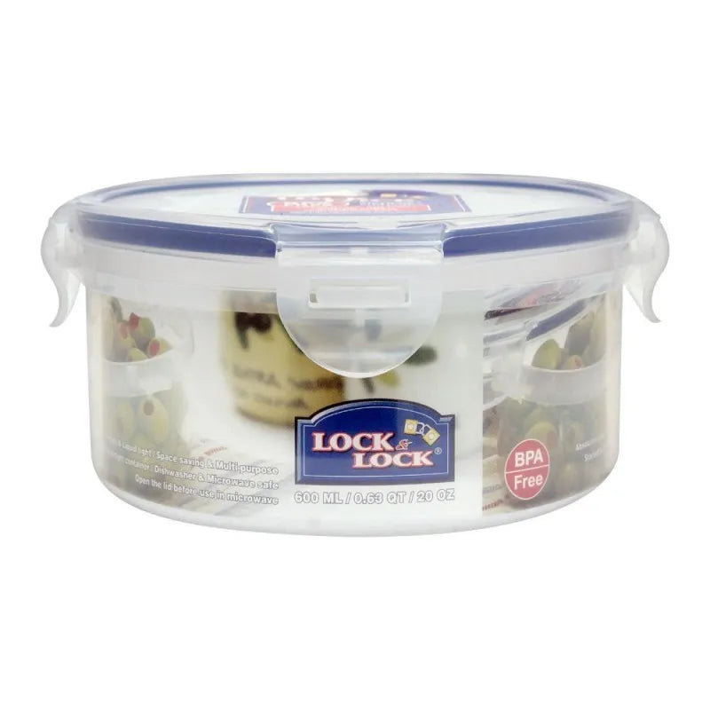 lock & lock air tight round short food container, 600ml, llhpl933 image2