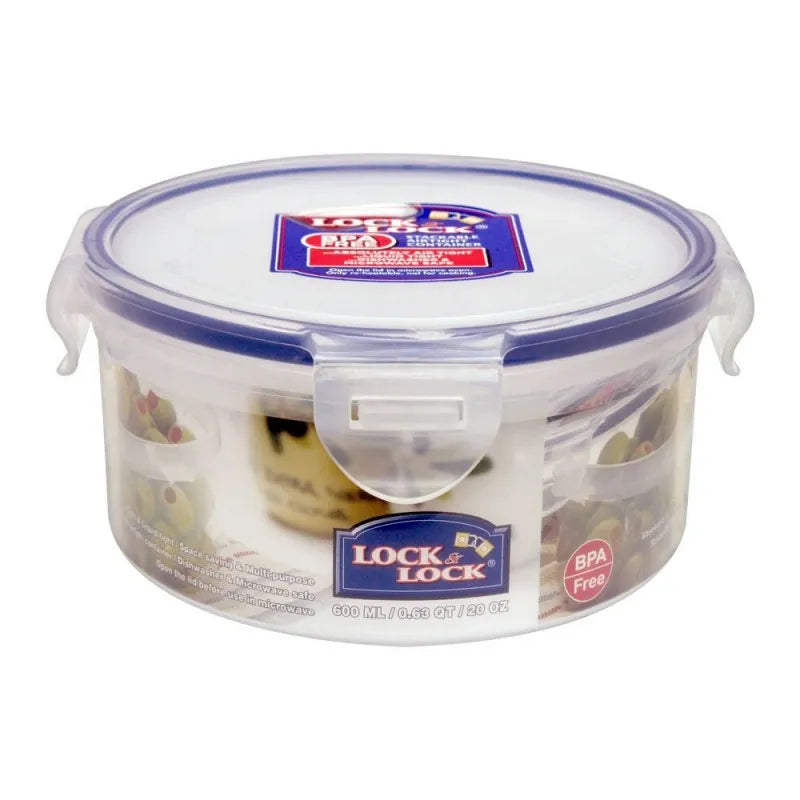 lock & lock air tight round short food container, 600ml, llhpl933 main image