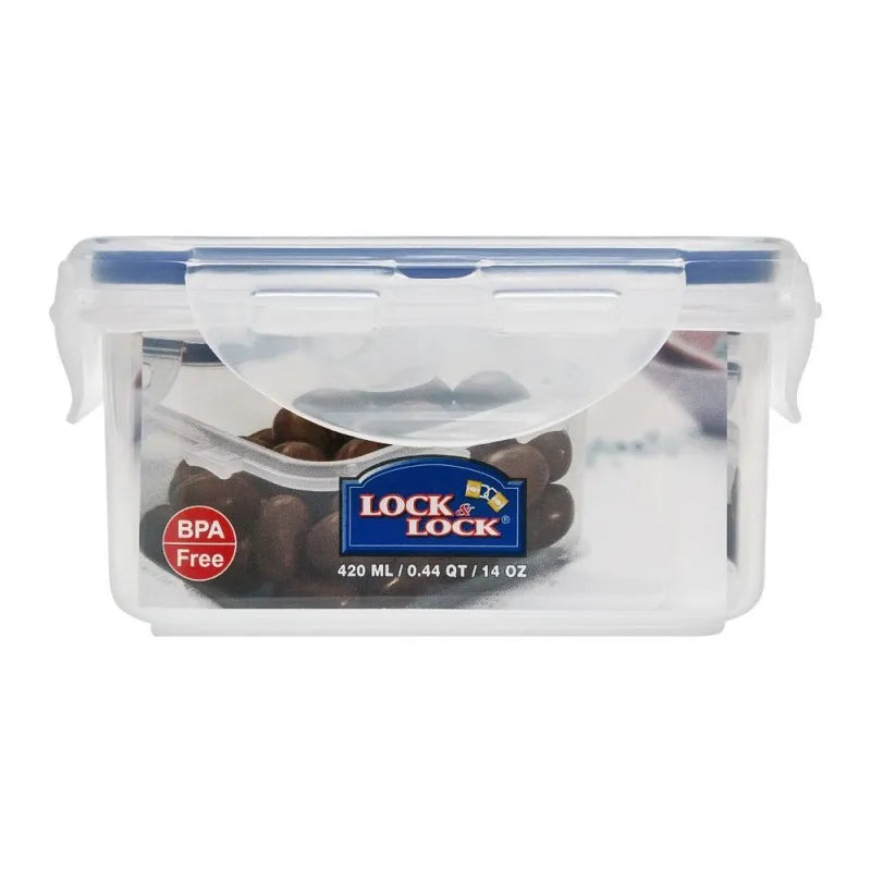 lock & lock air tight square short food container, 420ml, llhpl850 image2