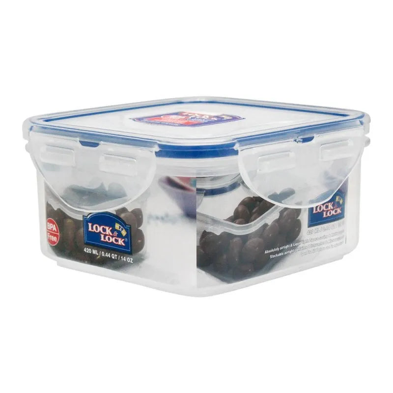 lock & lock air tight square short food container, 420ml, llhpl850 main image