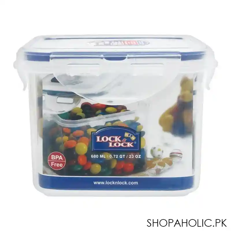 lock & lock air tight square tall food container, 680ml, llhpl851 image2