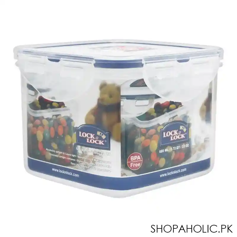 lock & lock air tight square tall food container, 680ml, llhpl851 main image