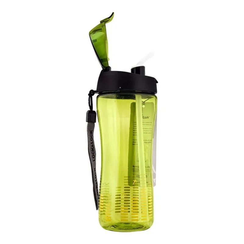 lock & lock bisfree sports bottle, with straw green, 550ml, llabf628g image2