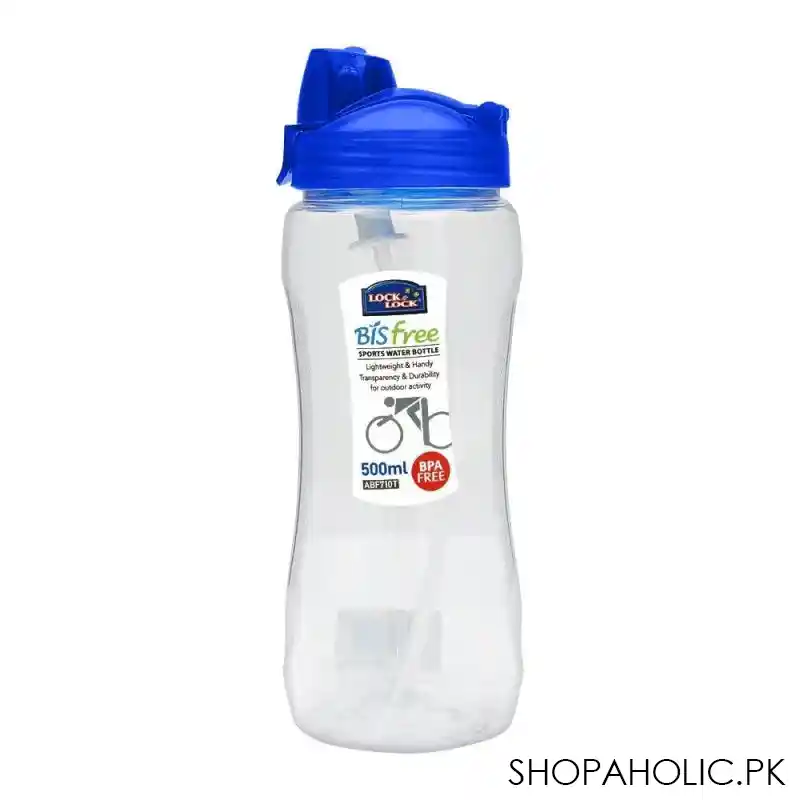 lock & lock bisfree sports water bottle with straw, 500ml, llabf710t main image