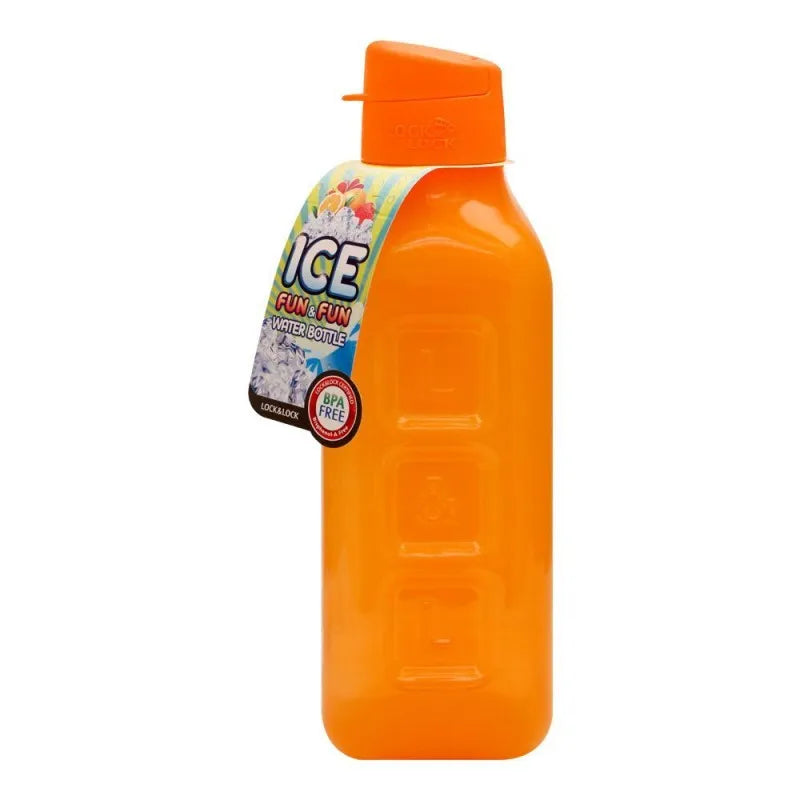 lock & lock ice fun & fun water bottle, orange, 1.0l, llhap805o main image