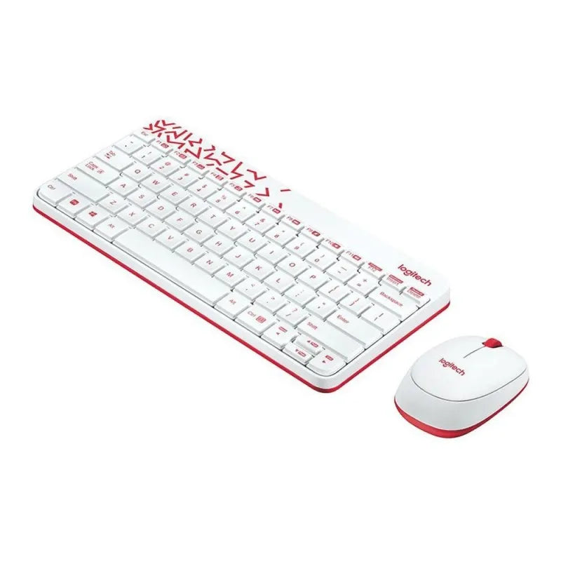 logitech mk240 nano wireless combo keyboard + mouse, white/red image2