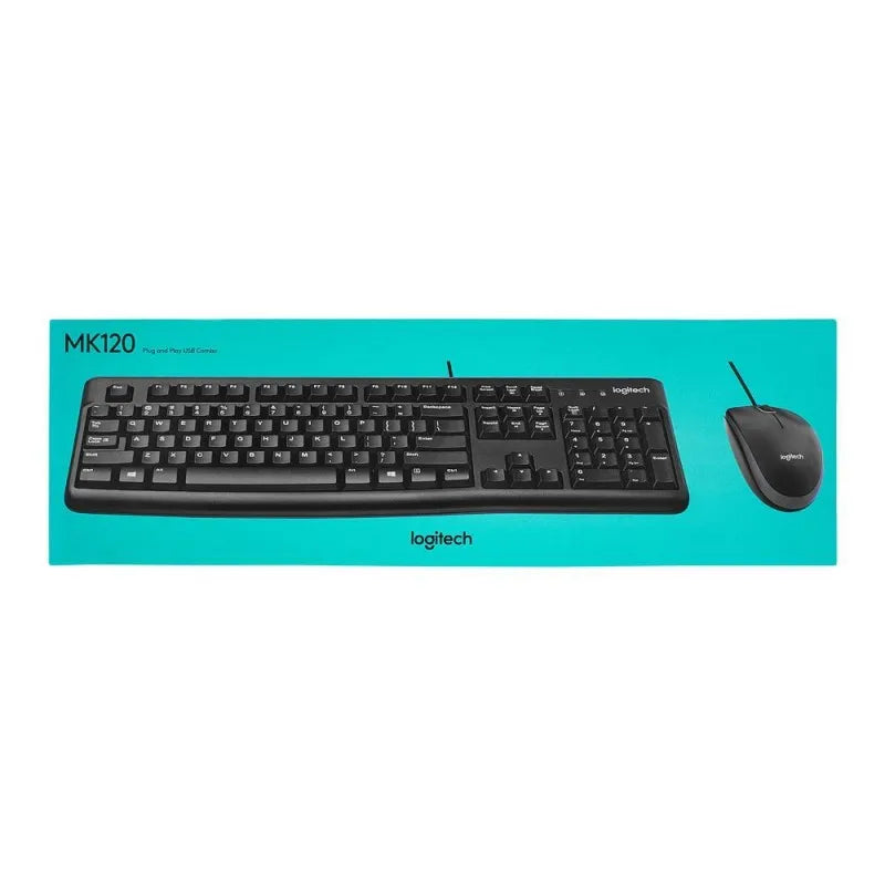 logitech plug and play usb combo keyboard & mouse, black, mk120, 920 002586 image4