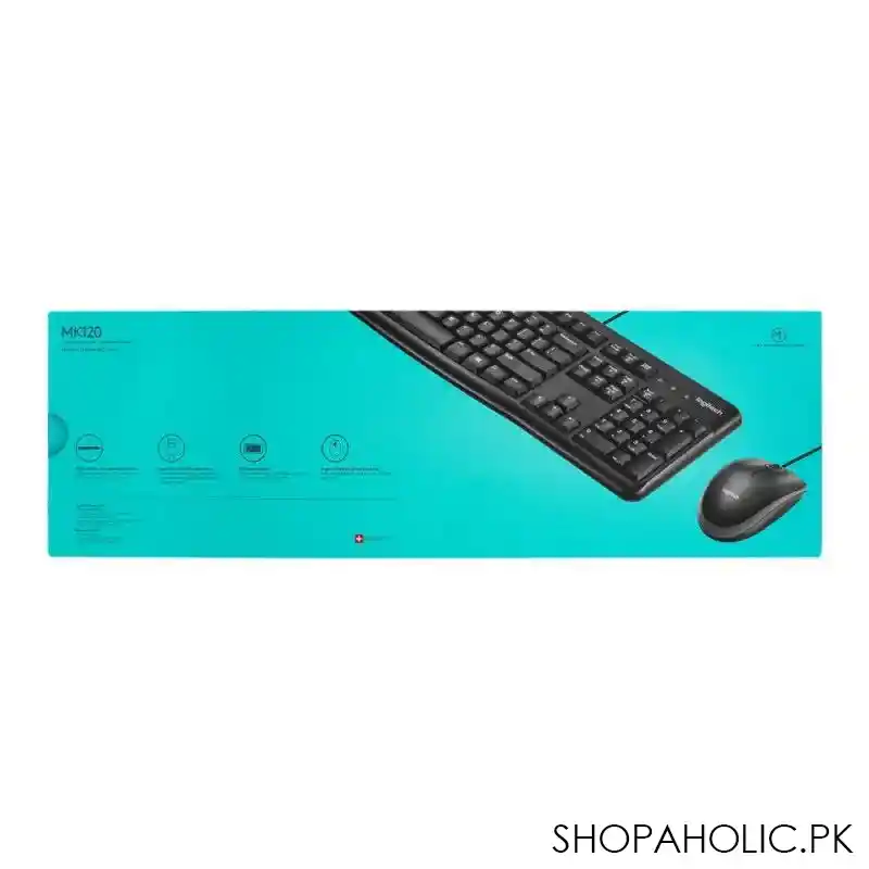 logitech plug and play usb combo keyboard & mouse, black, mk120, 920 002586 image5