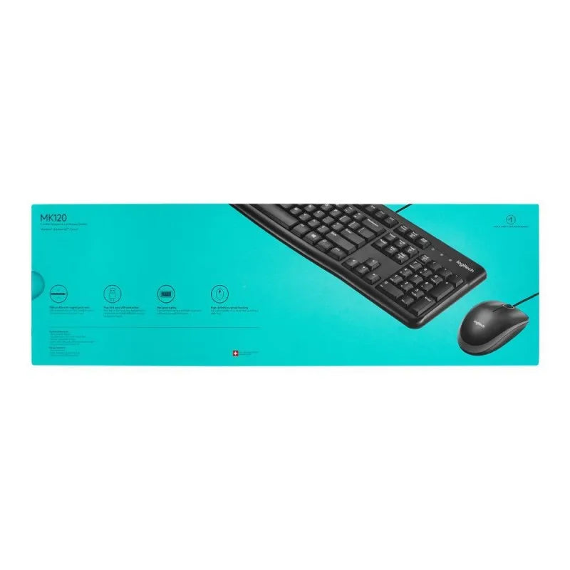 logitech plug and play usb combo keyboard & mouse, black, mk120, 920 002586 image5