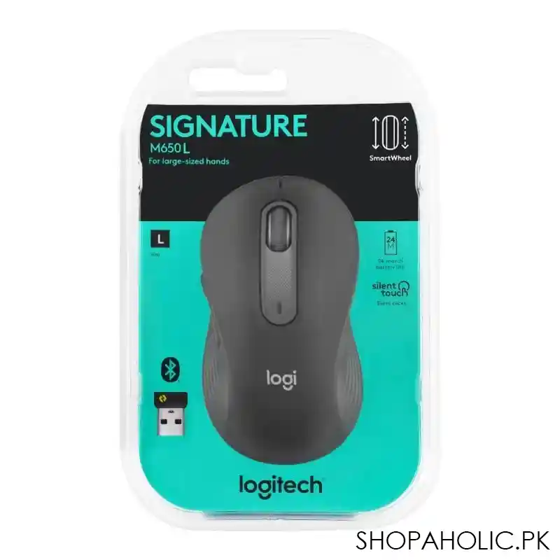 logitech signature wireless mouse large size, grey, m650l image2